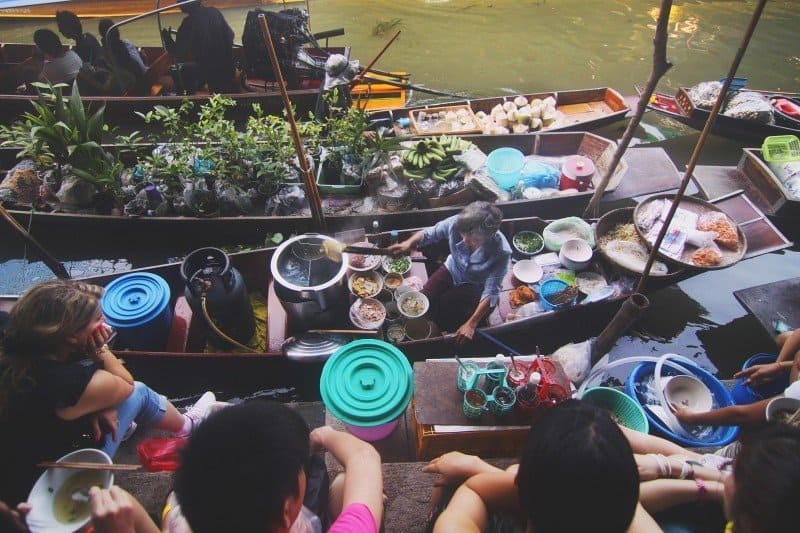 food market on boats