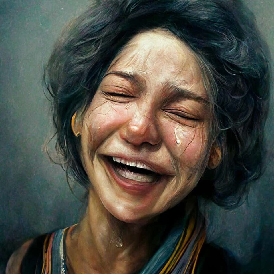 woman crying tears of joy