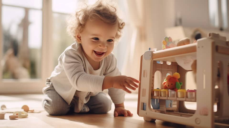 Baby Explores Toys