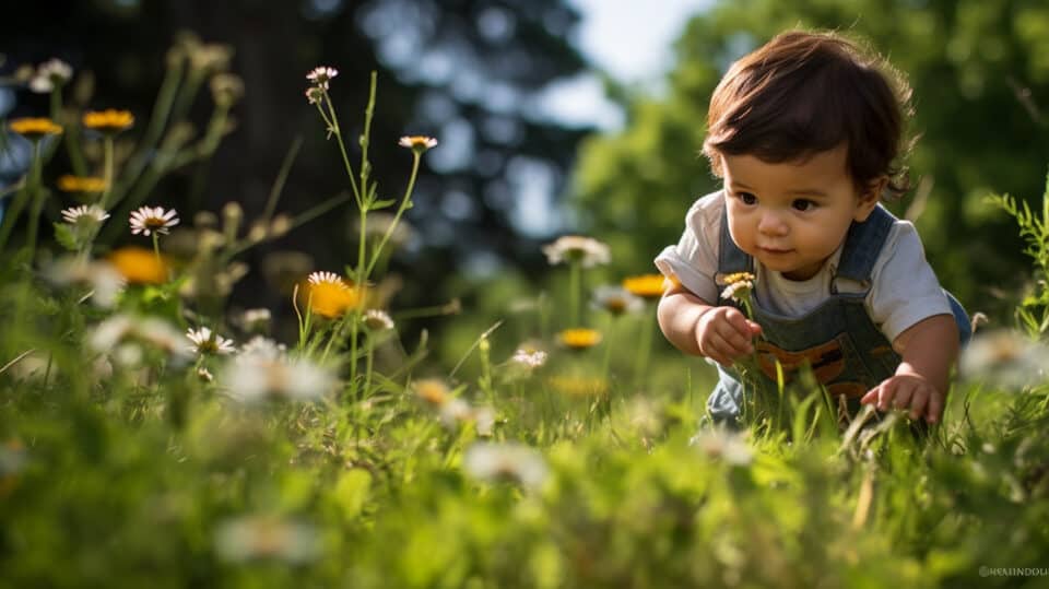 Baby Exploring Outdoors As Jumper Alternative