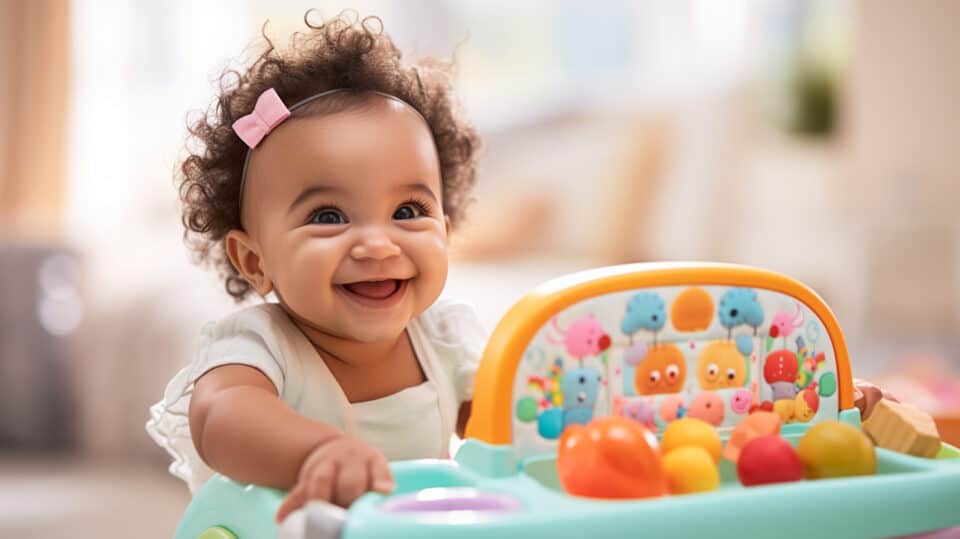 Baby Playing On Toy Walker