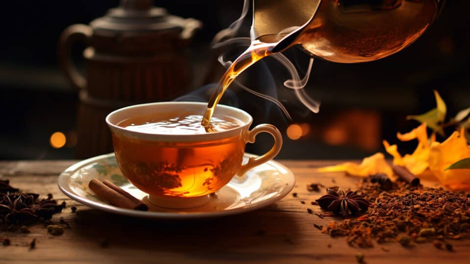 Pouring Bengal Spice Tea