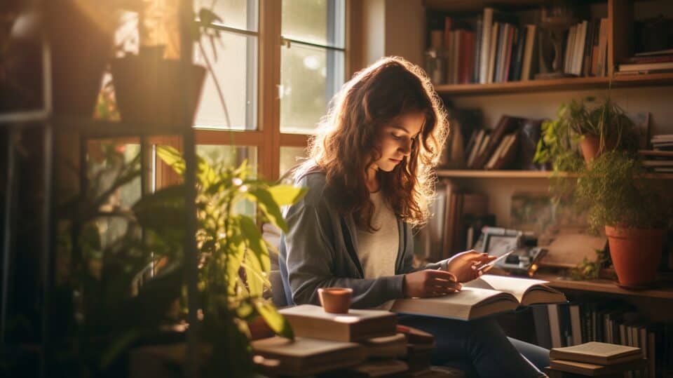 woman reading book 1