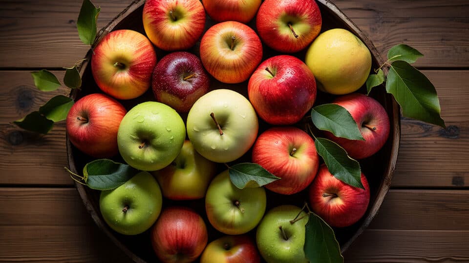 Bowl Of A Variety Of Apples