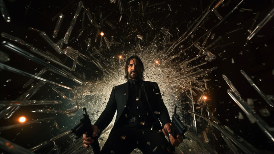 Dramatic Violent John Wick Movie Scene