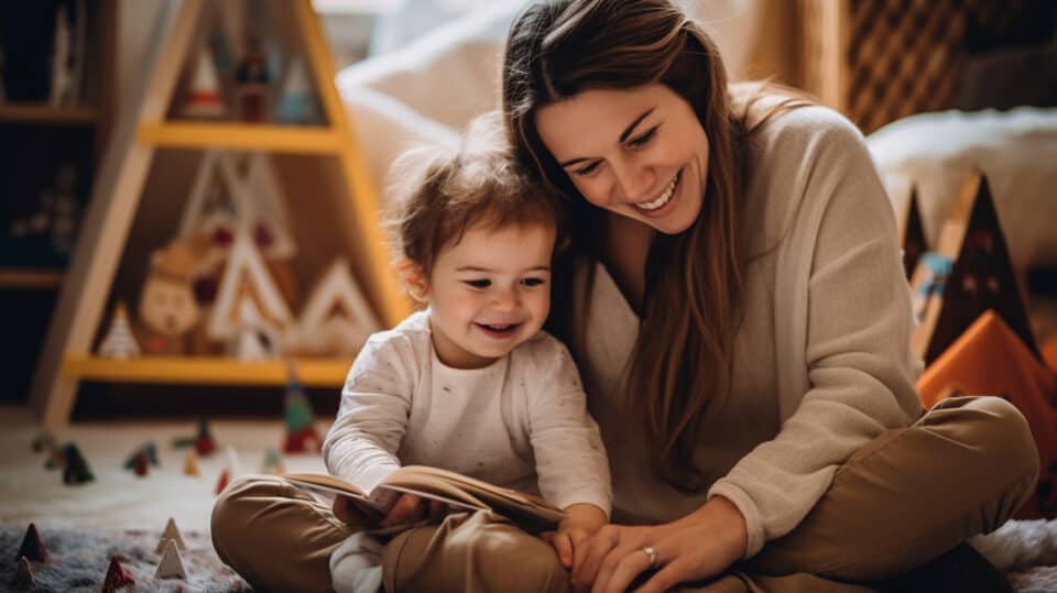 Single Mother Lovingly Reads With Son 1