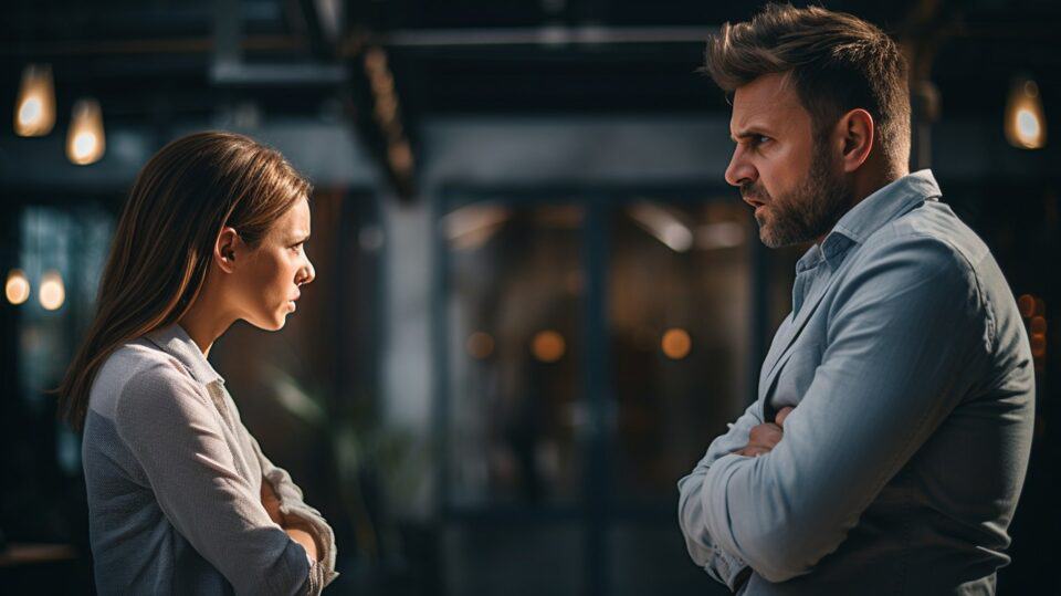 girlfriend and boyfriend arguing over boyfriend hating his job