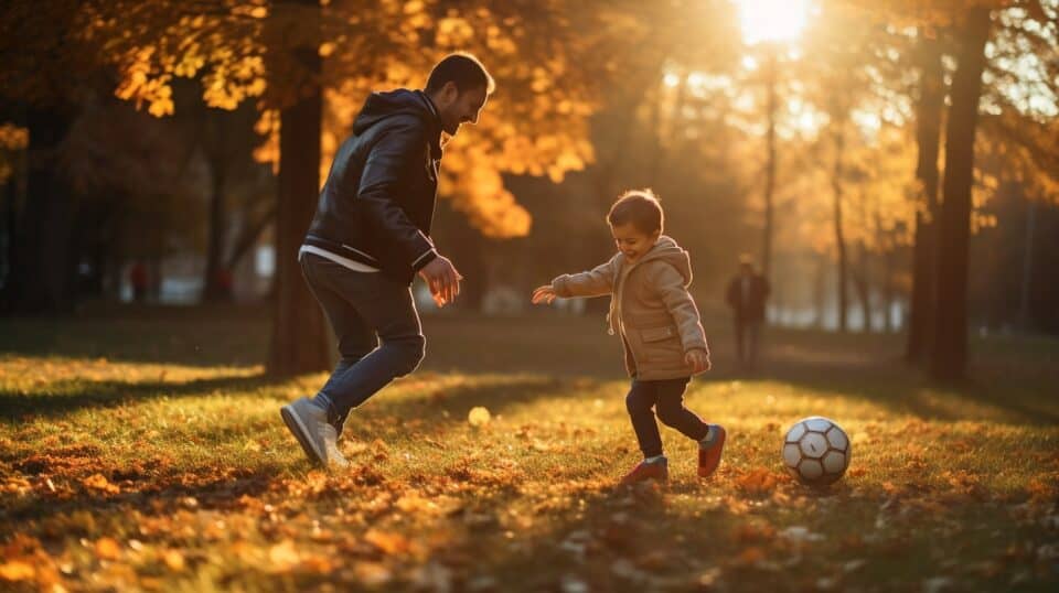 Man Plays Extracurricular Activity With Son