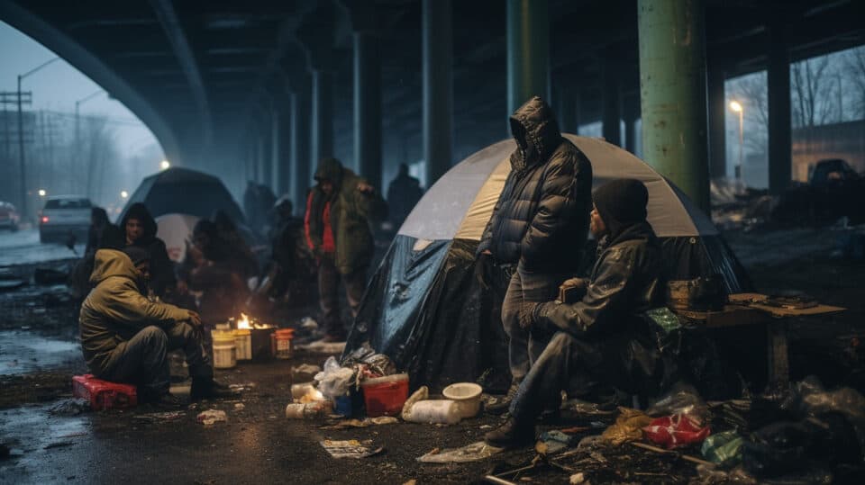 Homeless Camps Under Highway