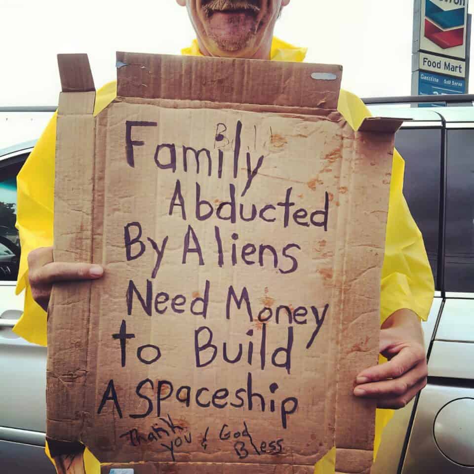 funny homeless sign example 26