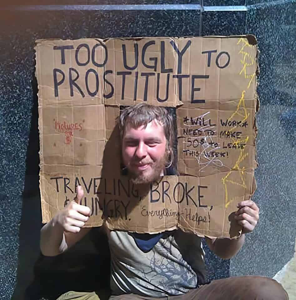 funny homeless sign example 29