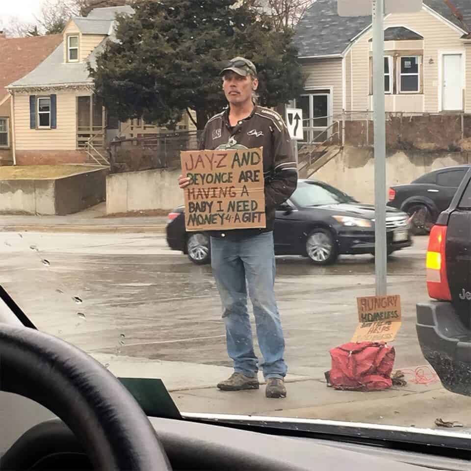 funny homeless sign example 8