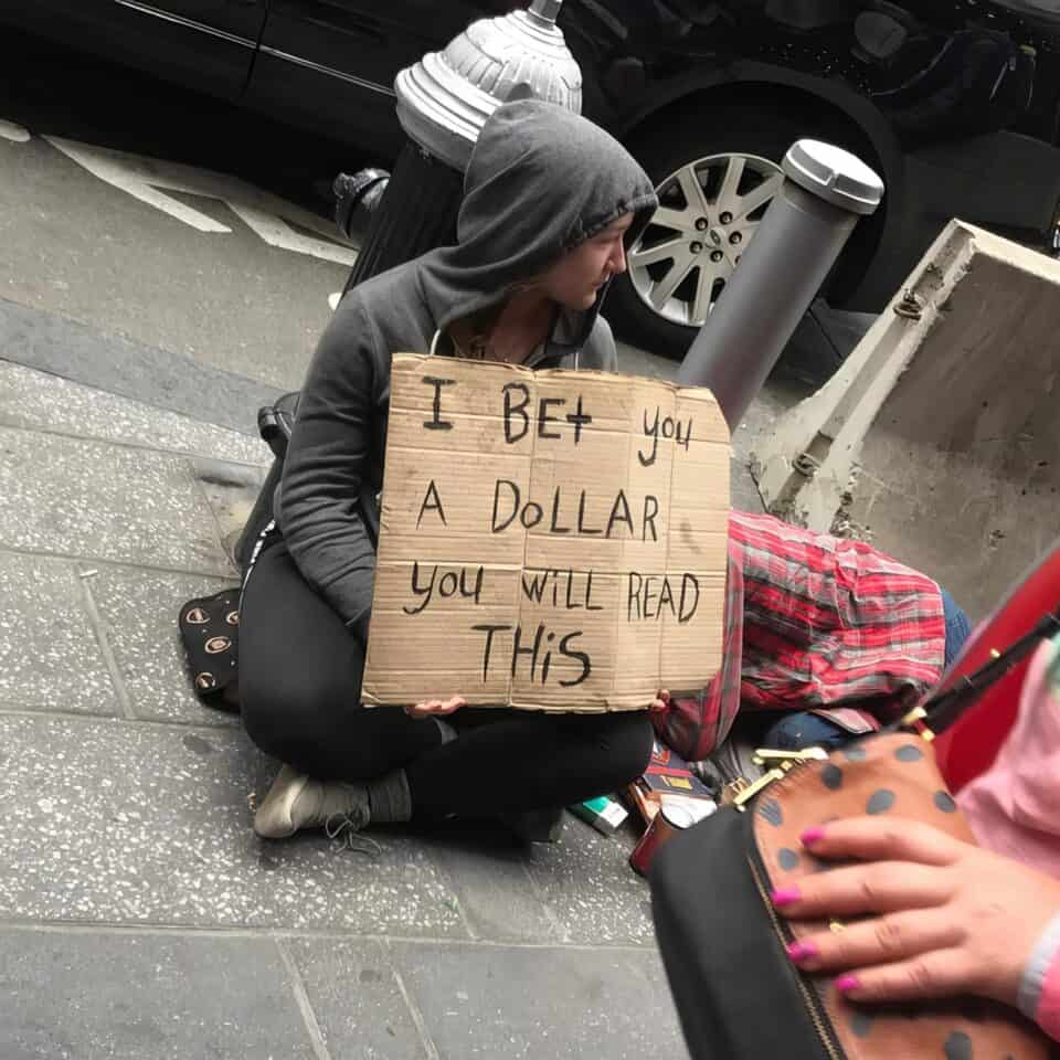 funny homeless sign example 9