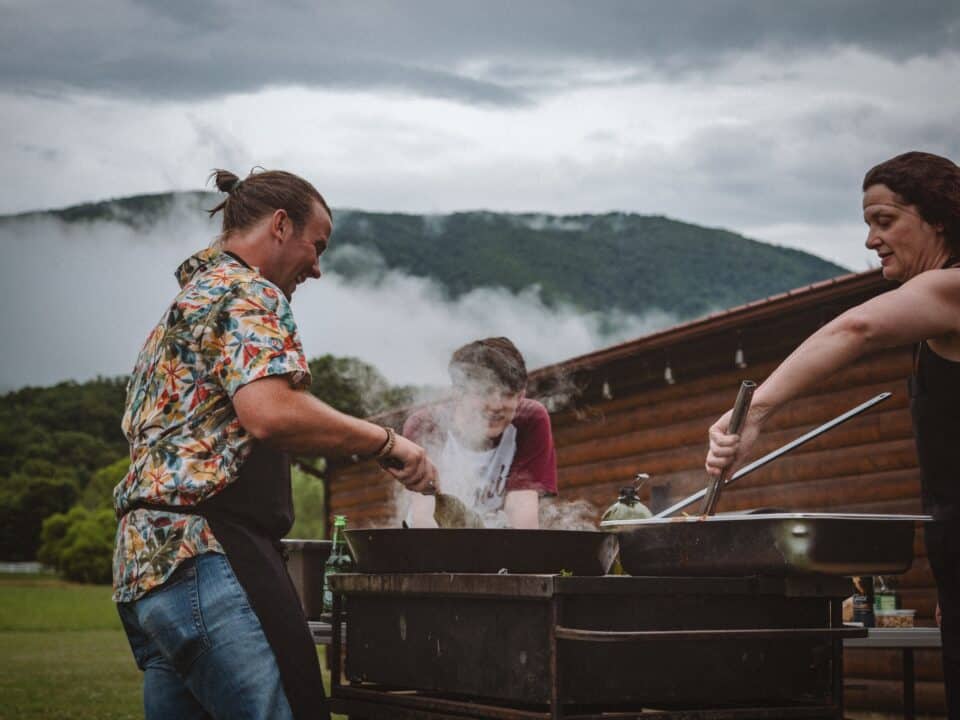 BBQ with family in the mountains