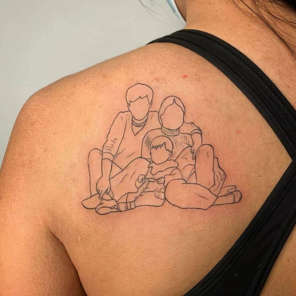 While in South Korea I also turned my favourite family portrait into a  permanent memento on my arm. Done by D… | Silhouette tattoos, Picture  tattoos, Family tattoos