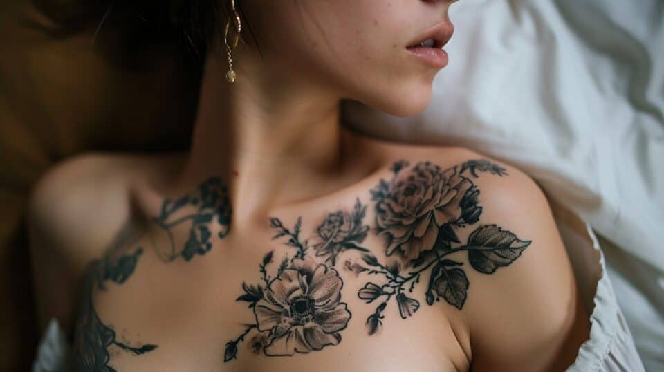 Flower tattoos symbolizing motherhood