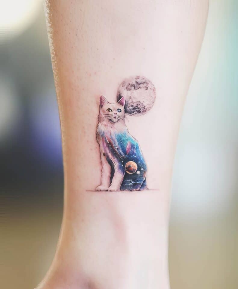 Feminine Cat Tattoos 107