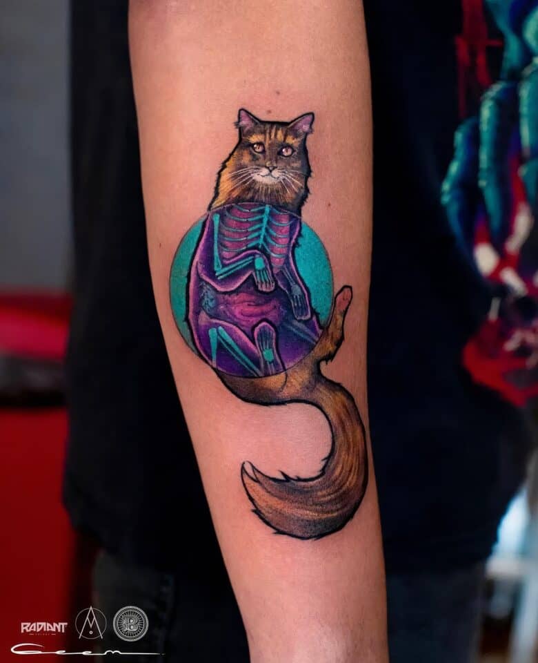 Feminine Cat Tattoos 11