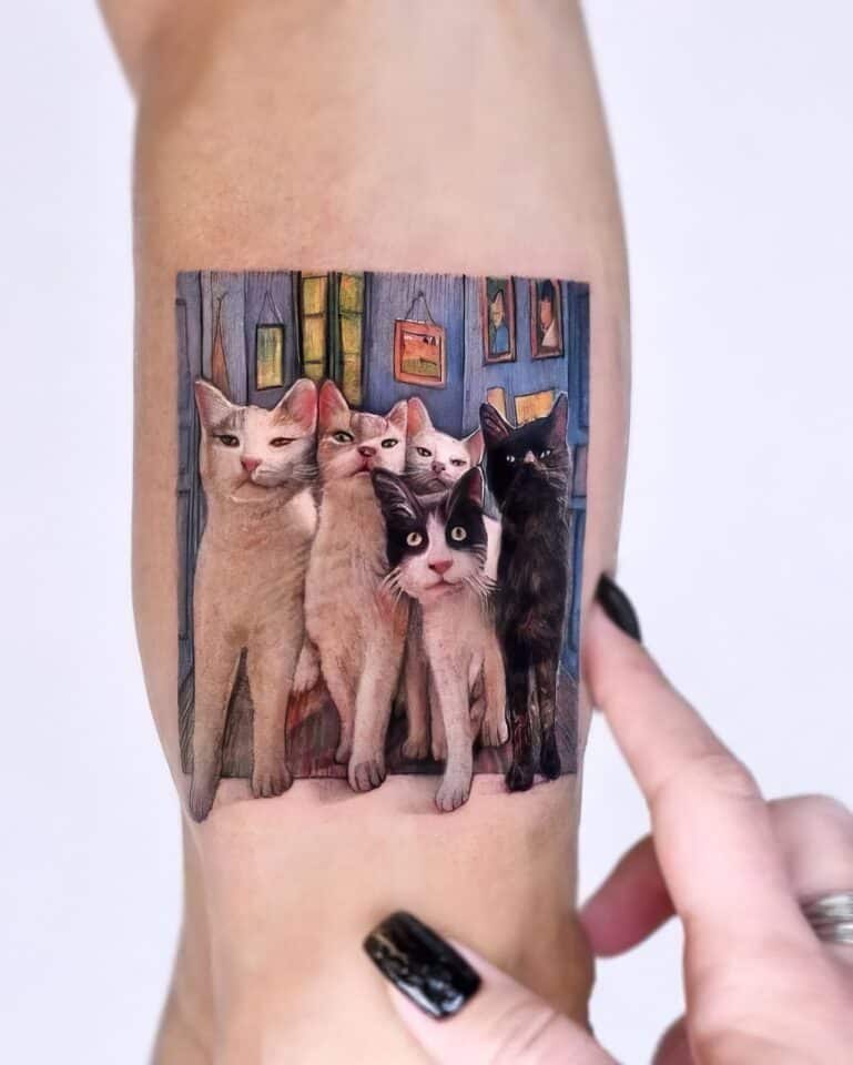 Feminine Cat Tattoos 121