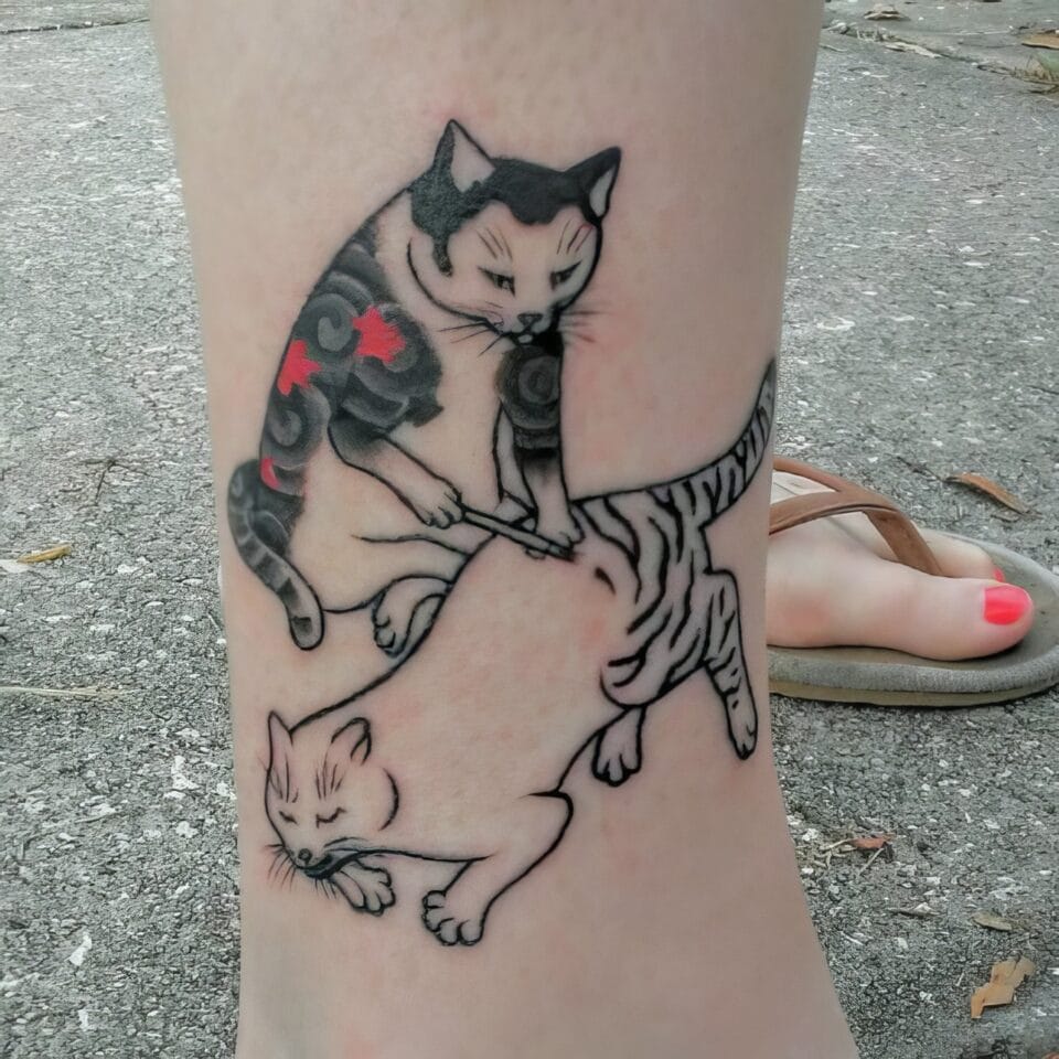 Feminine Cat Tattoos 129