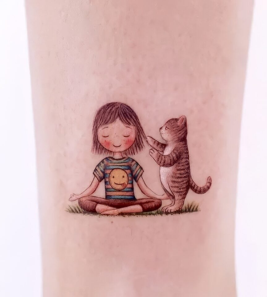 Feminine Cat Tattoos 140