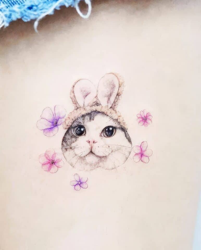 Feminine Cat Tattoos 147