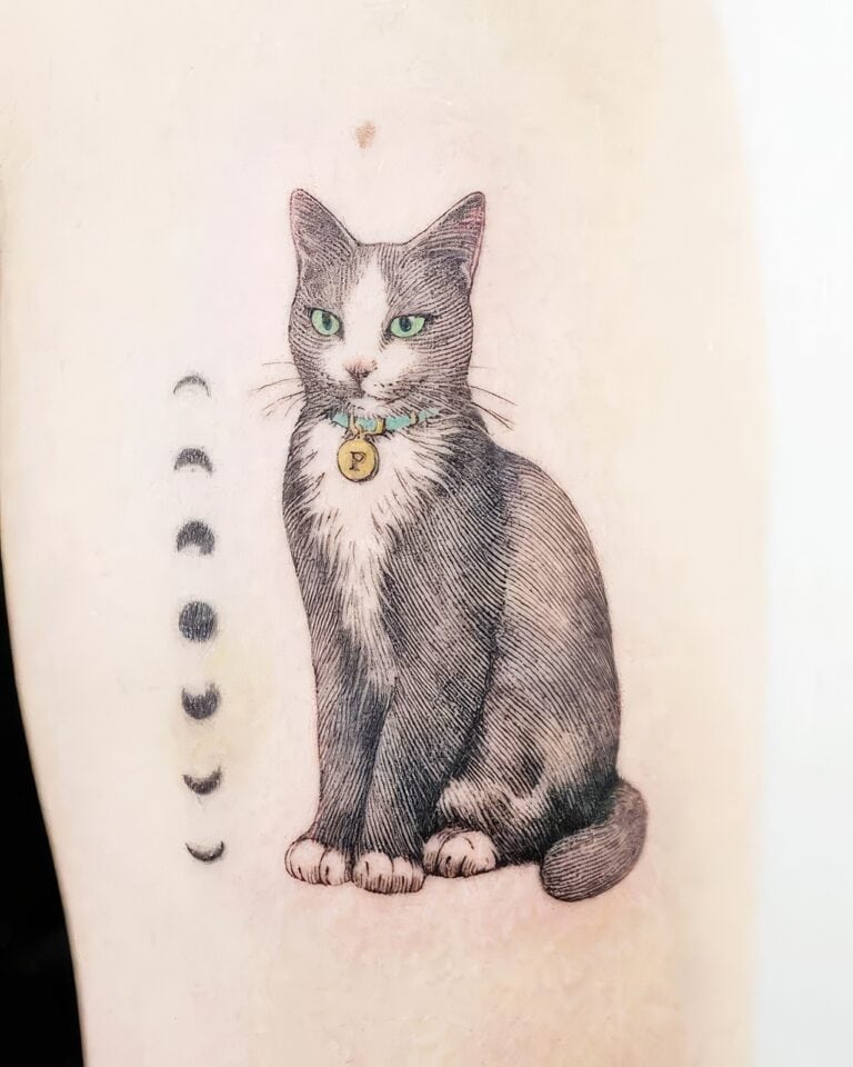 Feminine Cat Tattoos 154