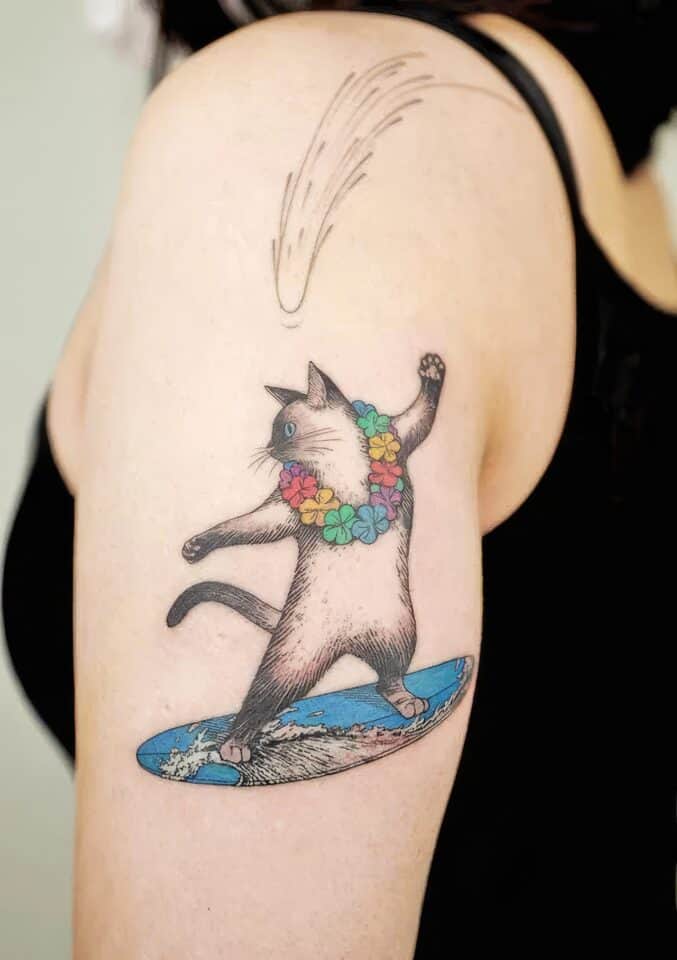 Feminine Cat Tattoos 157