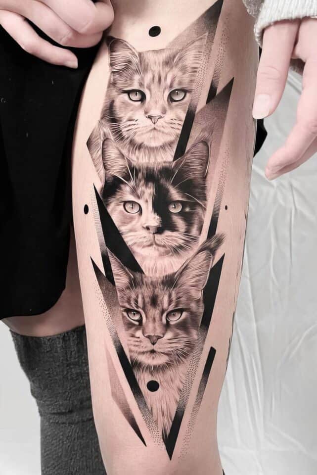 Feminine Cat Tattoos 164