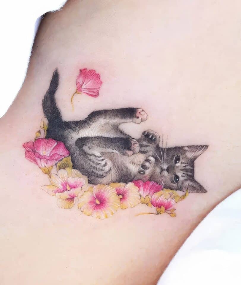 Feminine Cat Tattoos 33