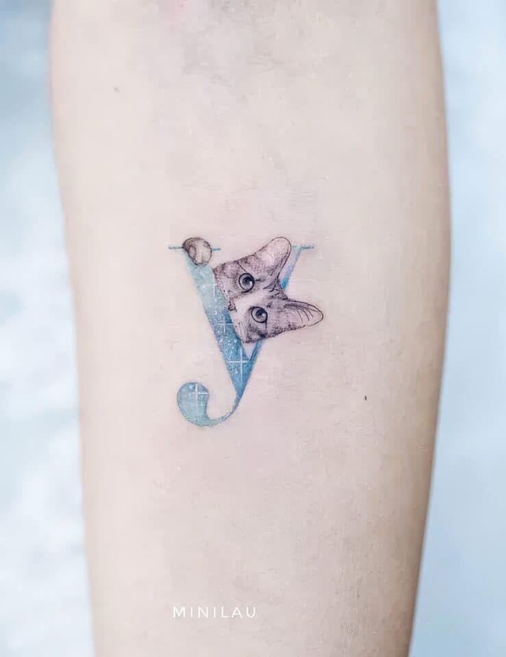 Feminine Cat Tattoos 35