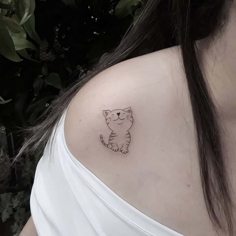 Feminine Cat Tattoos 64