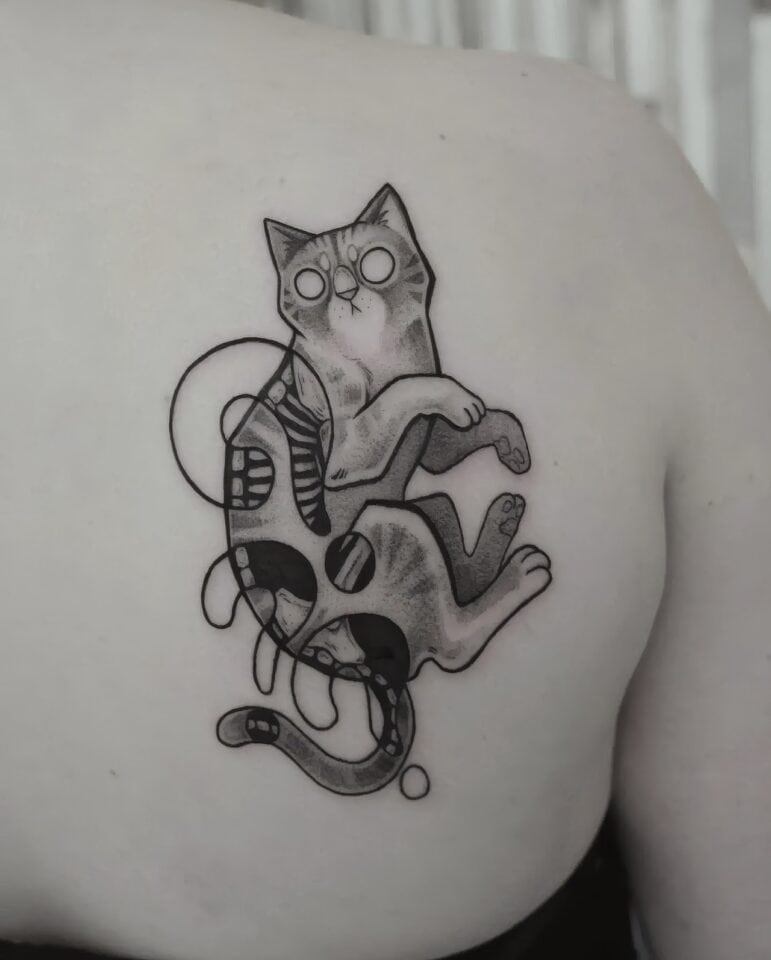 Feminine Cat Tattoos 8