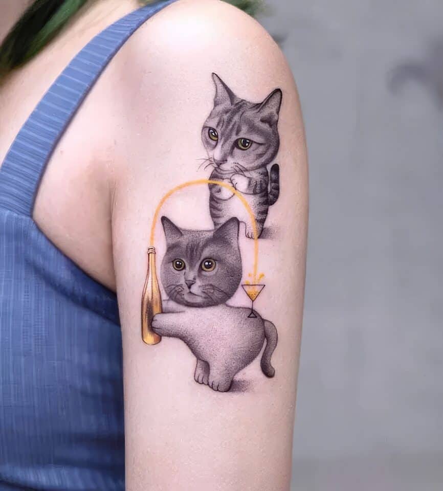 Feminine Cat Tattoos 81