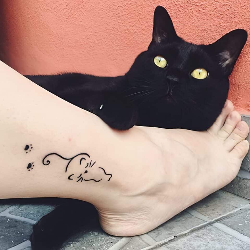 Feminine Cat Tattoos 84