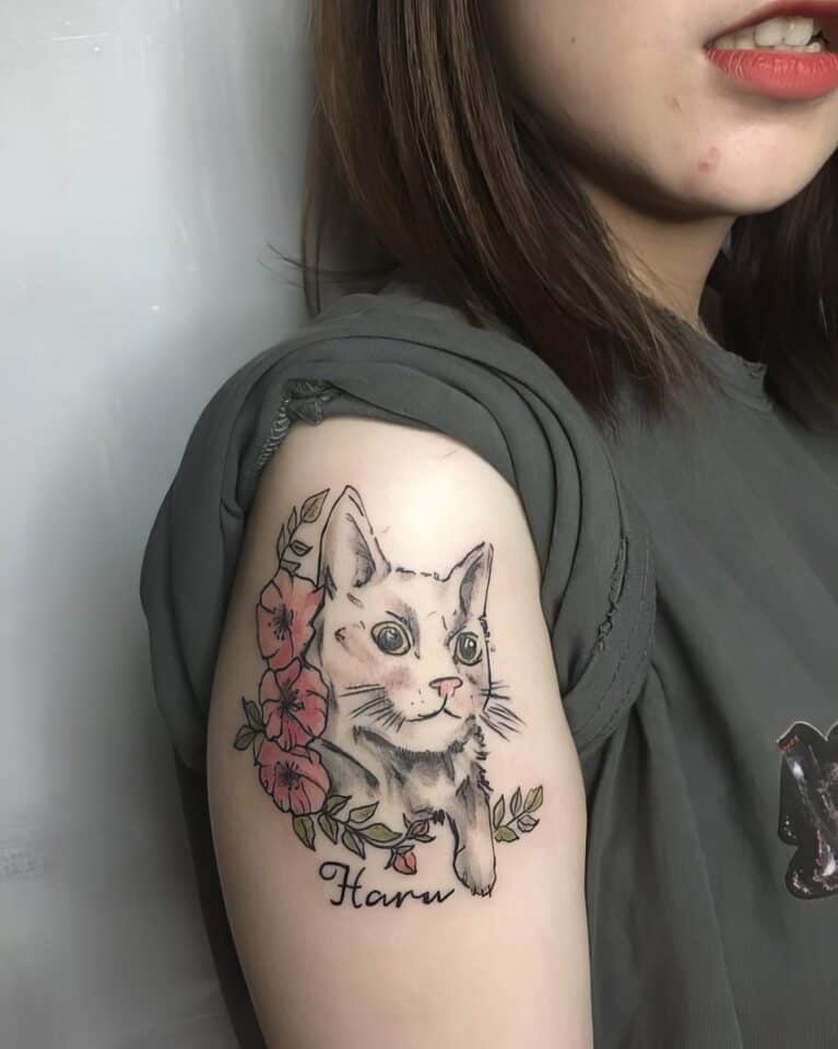 Feminine Cat Tattoos 86