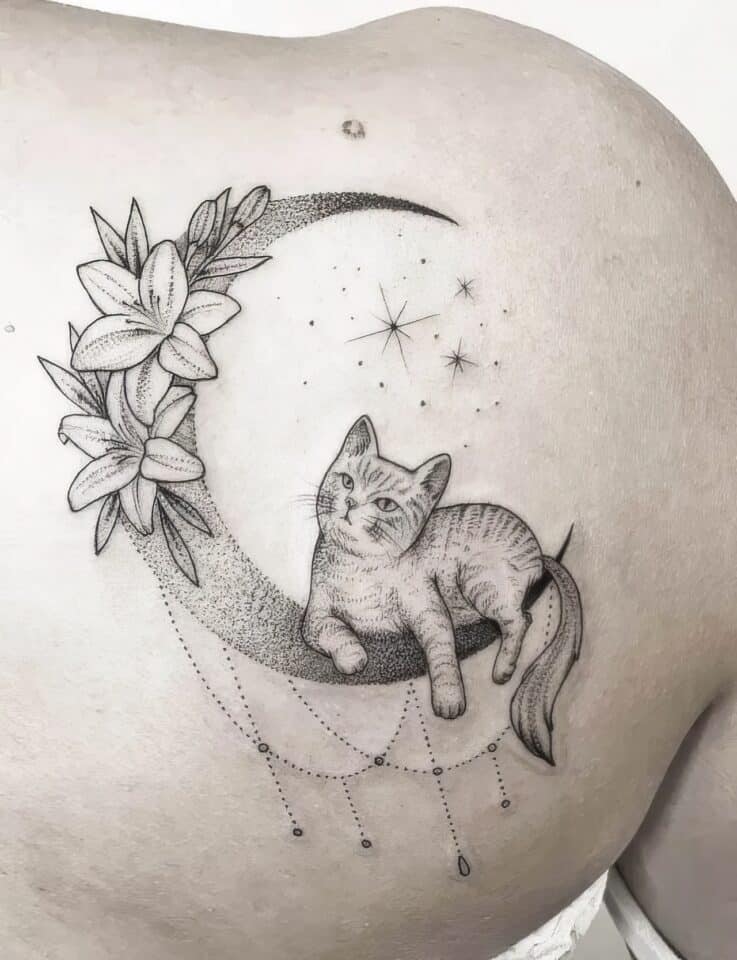 Feminine Cat Tattoos 89