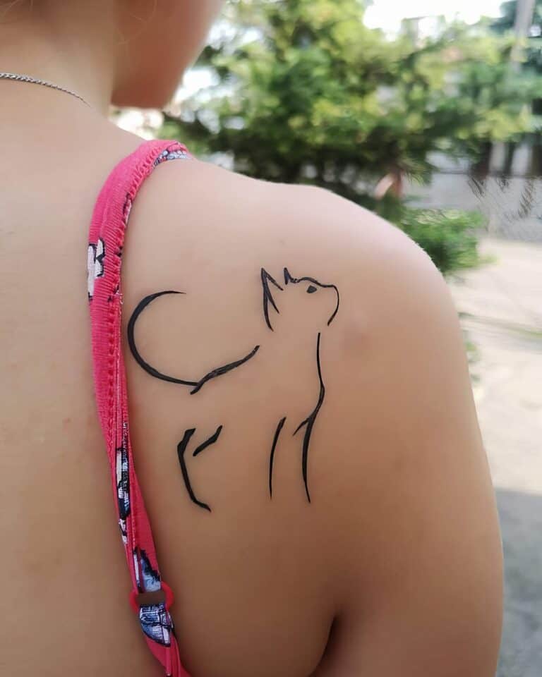 Feminine Cat Tattoos 92