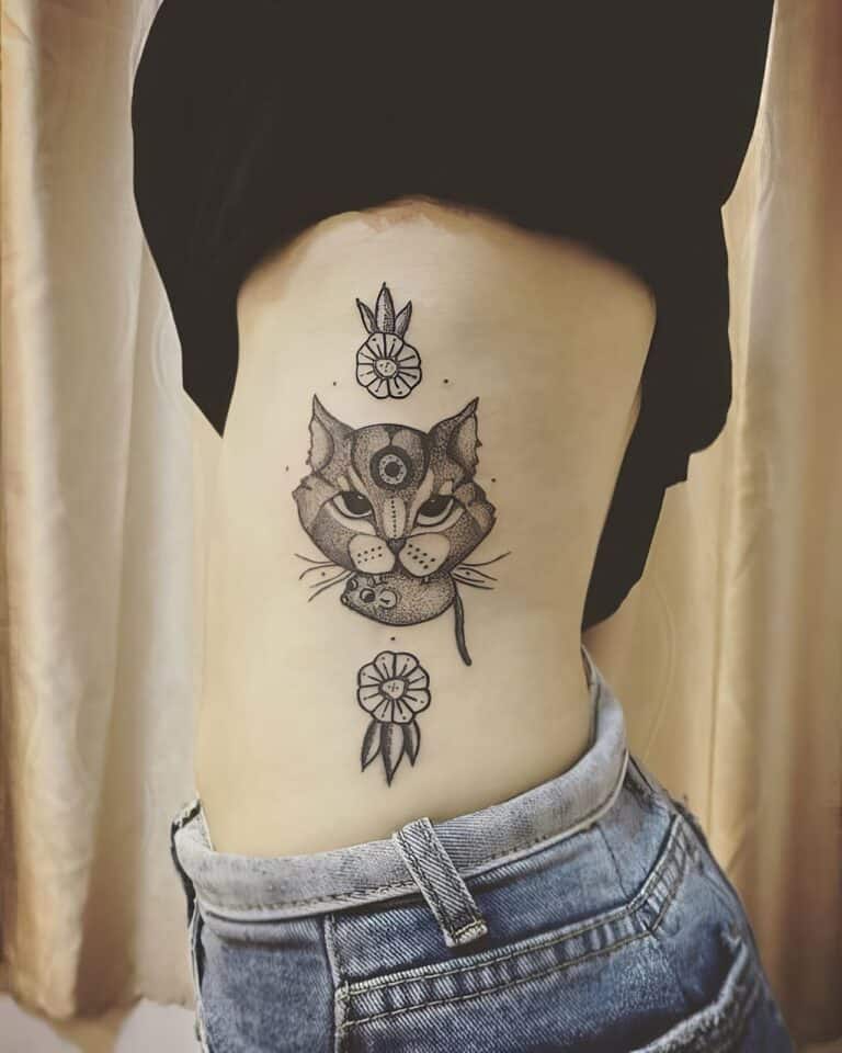 Feminine Cat Tattoos 97