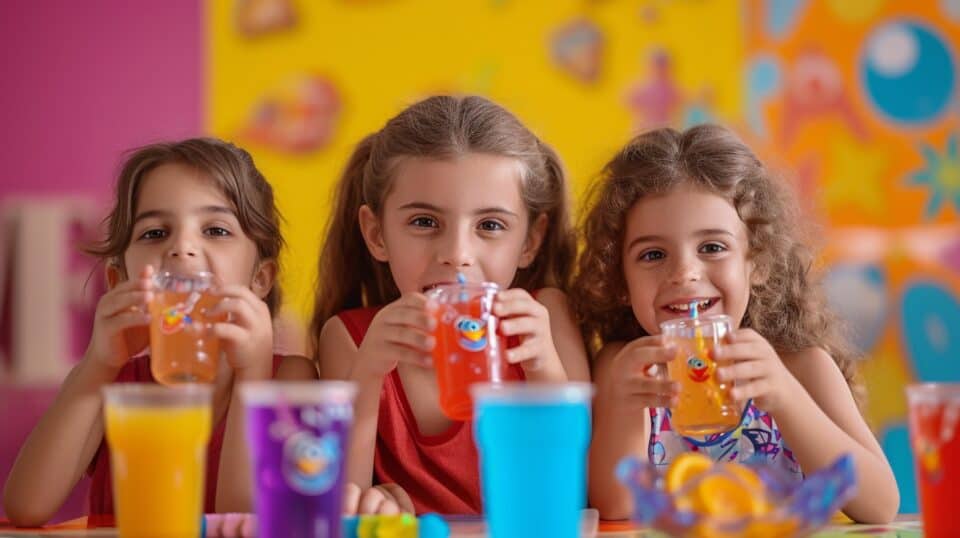 group of girls drinking prime