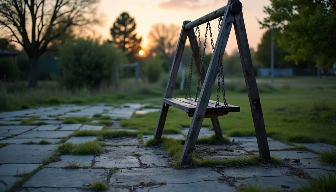 An abandoned playground reflects the debate on societal views on spanking.