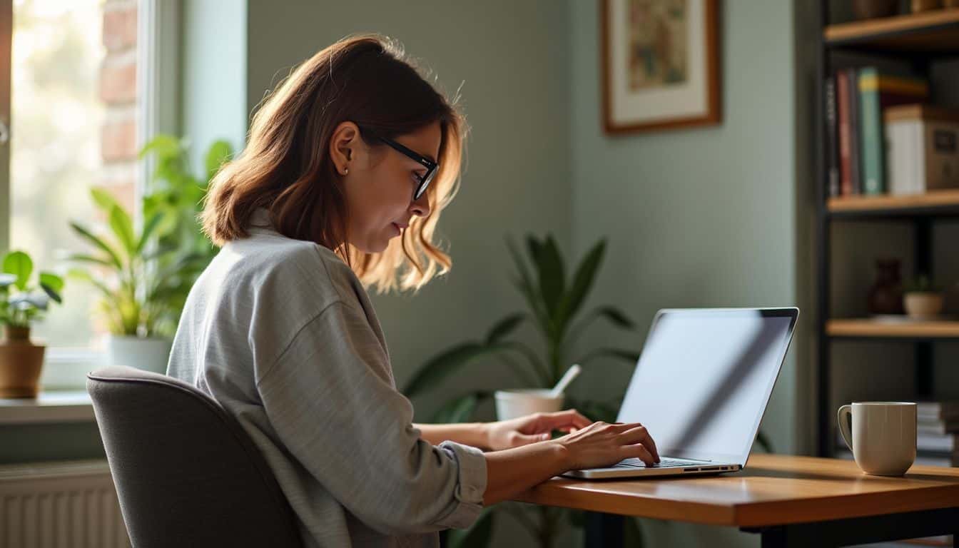 An adult person is having a virtual outpatient treatment session at home.