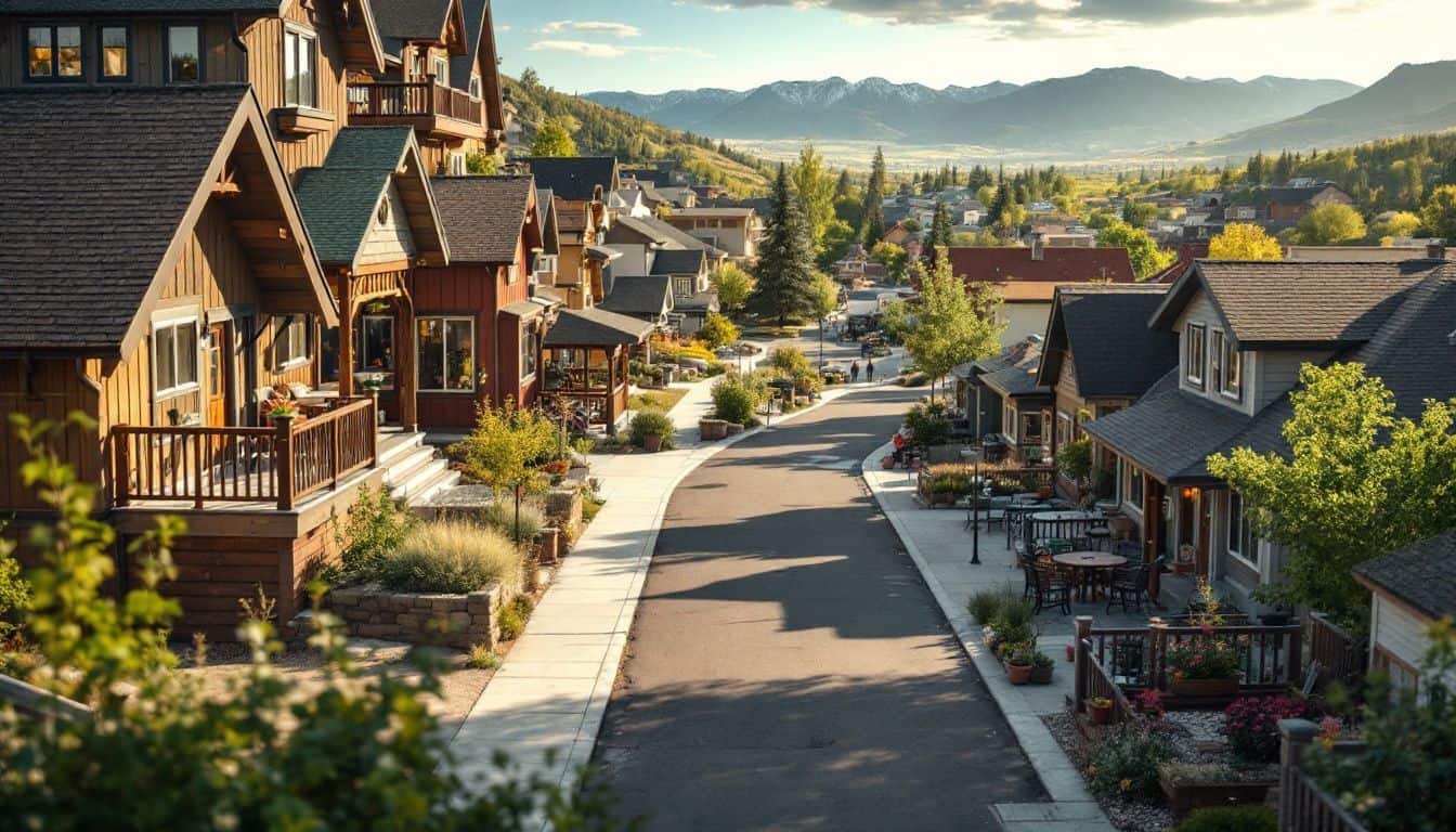 A diverse neighborhood in Colorado with a mix of urban and suburban elements.