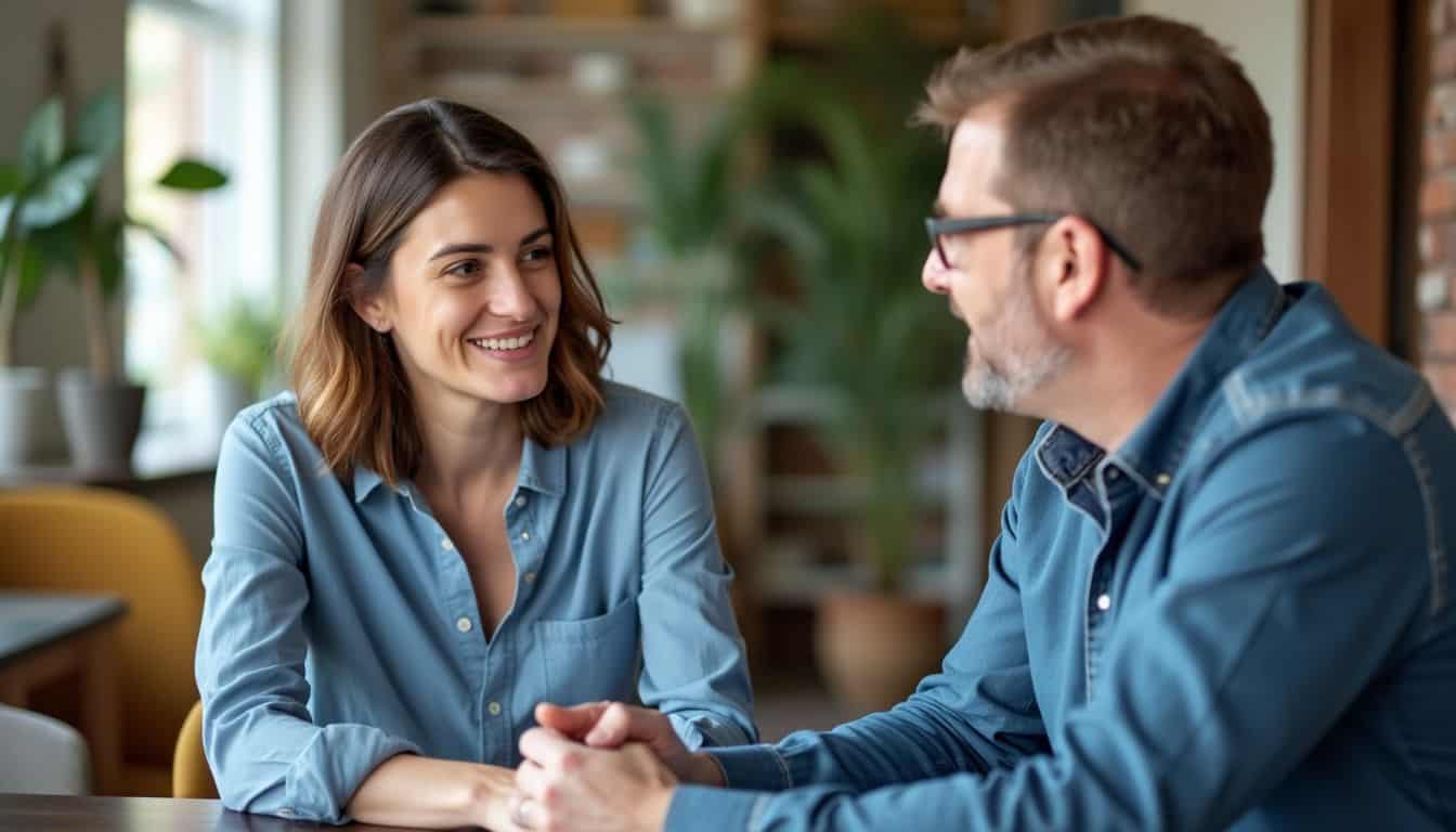 A woman discusses workers' compensation with a legal aid lawyer.