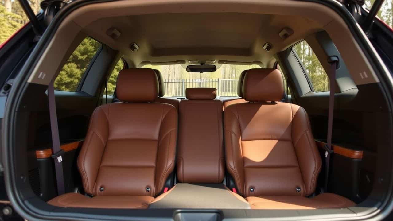 The interior of a Nissan Rogue with semi-aniline leather seats and Divide-N-Hide® system.