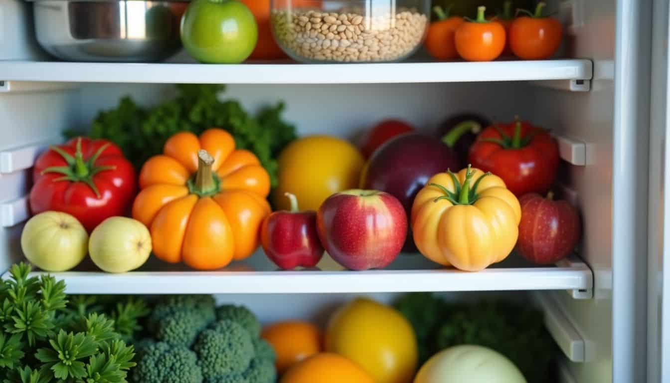 A well-stocked refrigerator with a variety of healthy food options.