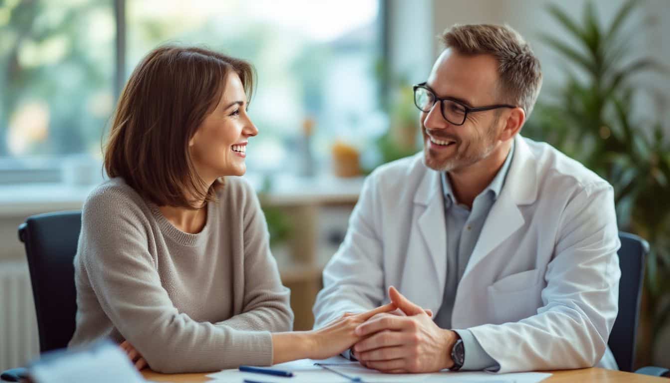 A woman discusses weight loss medication options with her healthcare provider.