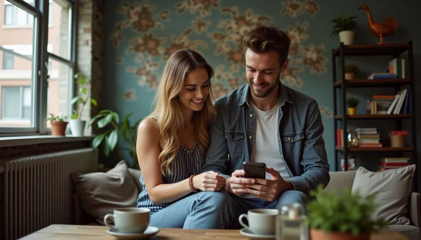 A couple in their mid-30s decorating their eclectic New York City home.