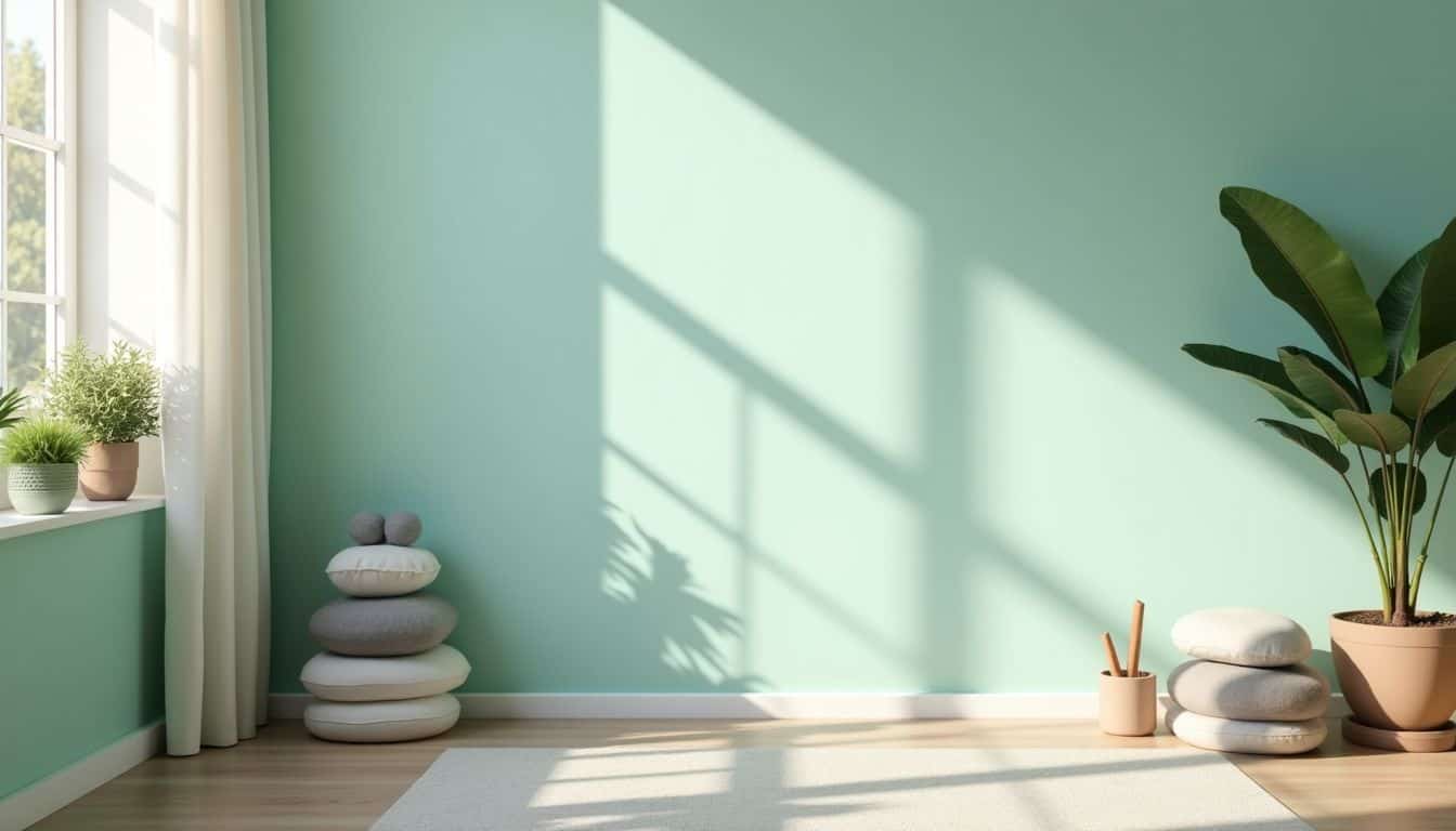 A peaceful therapy room with sound therapy tools for relaxation.