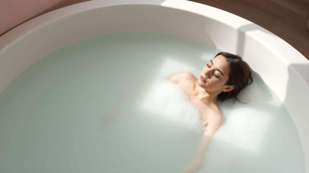 A calm float tank filled with warm saltwater for relaxation.